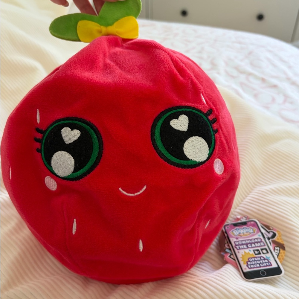 Red Strawberry Plush Toy Ball NWT